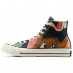 Tom & Jerry x Converse Chuck Taylor All Star Auk&scaron;ti Sneakeriai Su Didele Spauda Vyri&scaron;ki Daugiaspalviai Juodi Daugiaspalviai A15110C 36