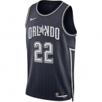 Nike X NBA Orlando Magic Wagner 2024 m. sezono City Edition mar&scaron;kinėliai 22 numeris raidės logotipas Puloveris Krep&scaron;inio mar&scaron;kinėliai be rankovių Unisex mar&scaron;kinėliai Tamsiai mėlyni DX8544-419 L