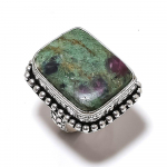 Ruby in Fuchsite Handmade 925 Sterling Silver Jewelry Ring Size 7 r7D70