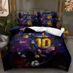 Ronaldo Messi 3D spaudos futbolo žvaigždės antklodės užvalkalo ir pagalvės užvalkalo rinkinys 180x200cm