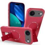 Coque de Protection - BOOLING - pour iPhone Air - Fibre de Carbone avec Cercle Magn&eacute;tique Support Rouge raudona