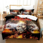 &bdquo;Iron Heavy Metal Maidens&ldquo; patalynės komplektas, antklodės užvalkalas, lovos komplektas, antklodės užvalkalas, pagalvės užvalkalas, karali&scaron;kas, karalienės dydžio berniukų patalynės komplektas 70x133cm 2pcs black