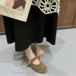 Naujo stiliaus madingi moteri&scaron;ki balerinos bateliai Retro raudoni su dvigubo dirželio sagtimi Dekoracija Kasdieniai Auk&scaron;tos kokybės Didelio dydžio Lady Mary Jane batai 35 žalia