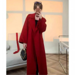 Moteri&scaron;ka rudeninė ir žieminė vilnonė striukė L raudona