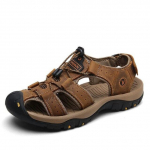 Klasikiniai vyri&scaron;ki sandalai Vasariniai mink&scaron;ti sandalai Patogūs vyri&scaron;ki batai Natūralios odos sandalai Didelio dydžio Mink&scaron;ti lauko laisvalaikio batai Vyrams 39 brown