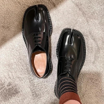 Split Toe Horse Shoe Vyri&scaron;kiems Storo Padu Loaferiams Tabi Batai Patentuota Oda Korėjieti&scaron;ka Versija Tendencija Atsitiktiniai Batai 2025 Prekės ženklas 35