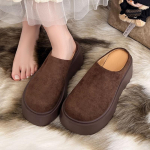 Moterų klumpės Batai Plok&scaron;čiapadžiai Platforminiai &Scaron;lepetės Naujas 2025 m. Trend Žieminiai Slingback sportbačiai Moteri&scaron;ki Laisvalaikio &scaron;lepetės Zapatos Mujer 35 ruda