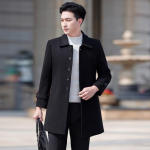 Tromen Men's Business Padded Woolen Overcoat 4XL