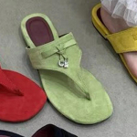 Basutės Moteri&scaron;kos &Scaron;lepetės Dizainerio Kojos Pir&scaron;to Klipo Batai Suede Slingback Sandalai Vasara 2025 Nauji Batai Mada &Scaron;lepetės Paplūdimio Zapatillas Mujer 35 žalia