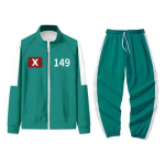 Squid Games II sezonas megztinis su užtrauktuku stovi apykakle ilgomis rankovėmis numerių spausdinimas S