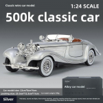 LYZRC Retro stilius 1:24 Lydinio Klasikinio Automobilio Modelis Klasikinės 500K ir CLK-GTR Serijos Tinka Jauniems Žmonėms Kolekcionuoti ir Eksponuoti Berniukų Dovanos ir Žaislai sidabras