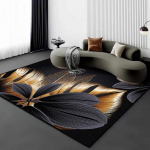 3D vizualizacijos gėlių augalų kilimas svetainei juodos auksinės spalvos dizainas sofai didelio ploto kilimai 200x300 prabangus miegamasis neslystantis grindų kilimėlis 60*90cm