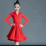 Vaikų Profesionalus Lotynų Amerikos &Scaron;okių Suknelė Mergaitėms Salės &Scaron;okių Suknelės Rumba Ča Ča Samba Treniruočių Suknelė Lotynų Amerikos Pasirodymui 150