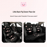 Automobilio sėdynės pagalvėlė - Storas pliu&scaron;as, Žiemos galinės sėdynės užvalkalas, &Scaron;iltas ir mielas dizainas Headrest black