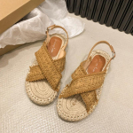 Mada 2024 Nauji Patogūs Batai Moterims Rankų Darbo Sandalai Kostiumas Moteri&scaron;ki Smėlio Spalvos Kutai Vasariniai Kulnai Virvė Mada Juodi Kutai Žemi Mergaitės Baletai 35 rausvai gelsvai ruda