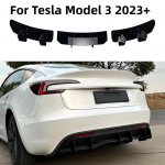 Skirtas Tesla Model 3 2023+ galinio buferio lūpų difuzorius Spoileris skirstytuvo apsaugos kėbulo rinkinys dangtelio apsauginio apdailinimo skirstytuvai dangčio apsaugos apdaila juoda
