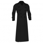 Rudens Žiemos Ilgas Tran&scaron;ėjos Paltas Dvieilis Vienspalvis Liekninantis Vėjo nepraleidžiantis Vėjpaltis Gatvės drabužiai 2XL juoda