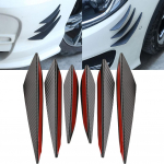 4/6 vnt. Universaliai tinkantys automobilio priekinio buferio lūpos difuzoriaus skirstytuvo sparneliai kėbulo spoileris kanardai smakras automobilio tiuningas kanardas anglies pluo&scaron;tas 4PCS Black