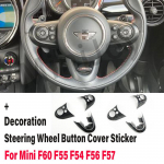 Anglies pluo&scaron;to ra&scaron;to vairo mygtuko dangtelio lipdukas MINI Cooper S JCW F60 F55 F54 F56 F57 automobilio stiliui Carbon Pattern 7B