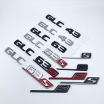 Skirta Mercedes Benz Sidabrinis Juodas X253 C253 GLC43 GLC63 GLC63s GLC 63 S AMG Emblema V8 BITURBO 4MATIC 4MATIC+ Emblemos Ženkleliai black S small matinė juoda spalva