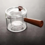 550 ml arbatinukas su &scaron;onine rankena Stiklinis arbatinukas medine rankena Vieno puodo filtravimo arbatos Puer arbatos virimo virdulys Ugniai atsparus stiklinis ąsotis