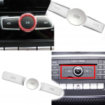 3 vnt/komplektas Skirtas Mercedes Benz AB CLA GLA klasė W176 W246 C117 X156 Automobilio garsumo įjungimo mygtukai Vir&scaron;elio lipdukai apdaila B Model Silver