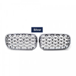 Naujos priekinės deimantinės inkstų grotelės meteorito stiliaus BMW F15 F16 X5 X6 F85 F86 2014-2018 m. chromo juodos grotelės automobilio priekinio buferio grotelės sidabras