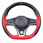 Hand Stitched non-slip black red Leather Car Steering Wheel Cover For Nissan X-Trail Qashqai Rogue (Sport) 2017- 1