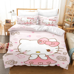 Hello Kitty Miegamojo Vaikų Patalynės Komplektas Antklodės Užvalkalas Komfortas Karalienės Dydžio Su Pagalvės Užvalkalu Kalėdinės Dovanos Namams AU Double(180*210cm)3pcs