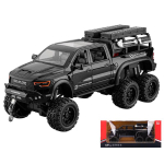 1:24 Dodge Mammoth RAM 1000 TRX 6x6 Pikapas Metalo Lydinio Diecast Modelis Automobilis Vaikams Žaislinis Automobilis Su &Scaron;viesa Kolekcijos Dovanos Draugui gray