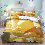 MINISO Mielas Pūkuotukas Animacinis Anime Antklodės Užvalkalų Rinkinys Dovanos Antklodžių Užvalkalai Pagalvės Užvalkalas Vaikų Lovos Patalynės Rinkinys Dekoras Karalienės Karaliaus Dydis 150*200cm 3pcs