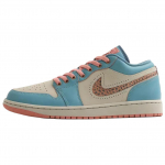 Jordan Air Jordan 1 žemi sportiniai bateliai Vintage krep&scaron;inio bateliai Unisex smėlio spalvos mėlyni rožiniai IM8120-464 44.5