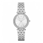 Michael Kors Darci Sidabrinis ciferblatas Sidabrinis plieninis dirželis Laikrodis moterims - MK3429 balta