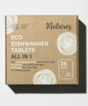 Tretes Ekologi&scaron;kas Murieles Indaplovės Ploviklis Natūralus Ecocert 400g x 25 Tabletės, Viskas Viename, Sudėtis, Hipoalerginis, Sertifikuotas, (16g tabletės) balta