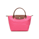 Longchamp 23 Užsegimas spaudėmis ir užtrauktuku Trumpa rankena Be peties dirželio Drobė su odos apdaila Pirkinių krep&scaron;ys Maži moteri&scaron;ki pirkinių krep&scaron;iai Saldainio rožinės spalvos 1621089P73 Basic Set (Bag)