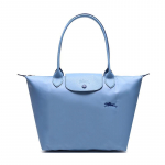 Longchamp Le Pliage Club 28 Užtrauktukas Ilga Rankena Sulankstomas Drobės Pirkinių Krep&scaron;ys Moteri&scaron;ki pirkinių krep&scaron;iai Mėlynas 2605619P38 Sky Blue