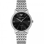 Emporio Armani Minimalistinis Juodo Nerūdijančio Plieno/Sidabrinis Vyri&scaron;kas Kvarcinis Laikrodis AR60081 juoda