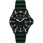 Emporio Armani Nardytojo juodas žalias silikoninis/guminis vyrų kvarcinis laikrodis AR11464 juoda