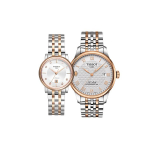 TISSOT Le Locle kolekcijos automatinis mechaninis judesys Unisex laikrodis 39,3 mm sidabrinis ciferblatas nerūdijančio plieno korpusas T0064072203300+T1222072203600 white