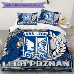 Kks Lech Poznan Ra&scaron;to Patalynės Antklodės Komplektas Antklodės Užvalkalas Pagalvės Užvalkalas Namų Dekoras Gimtadienio Dovana (1 * užvalkalas antklodei + 2 * užvalkalas pagalvei be užpildo)60 135x200cm