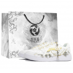 Li Ning Floating Boat Skateboard Shoes Men's Low top Black/White/Gold AGCS419-1(Team113-S-BOX) 41.5 white