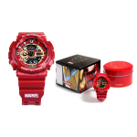 G-Shock X Marvel Geležinis Žmogus Dovanų Dėžutė Riboto Leidimo Kvarcinis Laikrodis Moteri&scaron;ki Laikrodžiai Geležinio Žmogaus Spalvos GA-110IRONMAN-4PR Gold Red black