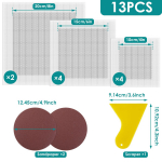 21 vnt. tinklelio sienos taisymo lopai Gipso kartono taisymo rinkinys 2/4/6/8 coliai Stiklo pluo&scaron;to tinklelio įtrūkimų lopai Lipnūs gipso kartono taisymo rinkiniai