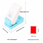 Stačiakampis pa&scaron;to ženklų perforatorius su svirtimi Rankdarbių perforatorius popieriaus darbams, scrapbookingui, įvairioms medžiagoms Perforavimo įrankis balta