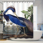 Dekoratyvi mėlynojo garnio du&scaron;o užuolaida Gėlių ra&scaron;tas Vonios kambario dekoras Atsparus vandeniui audinys Moderni namų dekoracija voniai ir virtuvei 240x180cm blue