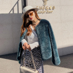 Naujas pliu&scaron;inis kailis, dirbtinio kailio striukė, korėjieti&scaron;ko stiliaus, vienspalvė, dirbtinio audinės kailio moteri&scaron;ka trumpa striukė S