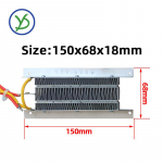 36V 800W PTC keraminis oro &scaron;ildytuvas laidus tipas pastovi temperatūra keraminis aliuminio 150B2 150*68*18mm