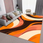 Oranžiniai didelio ploto kilimai Nordic abstraktus svetainės kilimas neslystantis skalbiamas miegamojo sofos &scaron;oninis kilimėlis 100*160cm