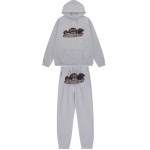 Trapstar Raudonas ir Juodas Tigro Galvos Siuvinėtas Sportinis Kostiumas - Porų Laisvalaikio Hoodies ir Kelnių Rinkinys XL
