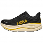 HOKA ONE ONE Bondi 9 Abrasion Resistant Breathable Reflective Rebound Running Shoes Men's Black Ginger Yellow 1162013-CWG 44⅔ black